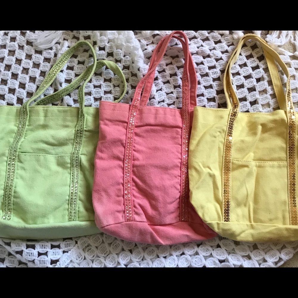3 Colorful Handbag Tote Bundle